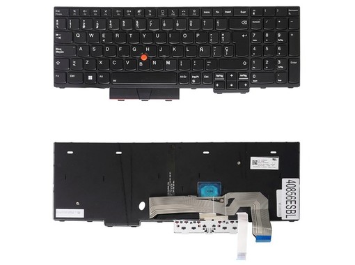 Clavier Espagnol 5N20W68145 pour Lenovo ThinkPad L15 T15p P15v avec pointeur et rétroéclairage