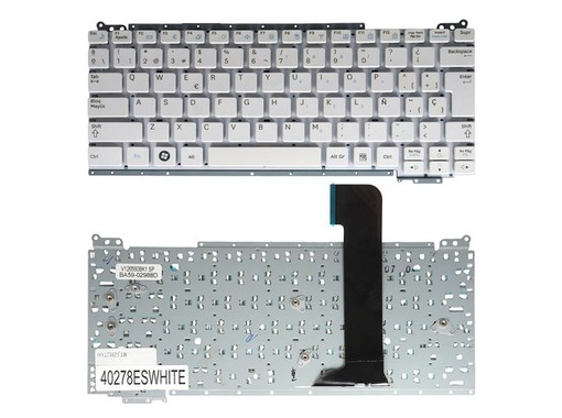 Teclado espanhol para Samsung NC110 NP-NC110 branco sem moldura, referência BA59-02985A