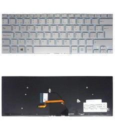 Teclado Espanhol 9Z.NADBQ.20F para Sony Vaio SVF14 Prateado Retroiluminado