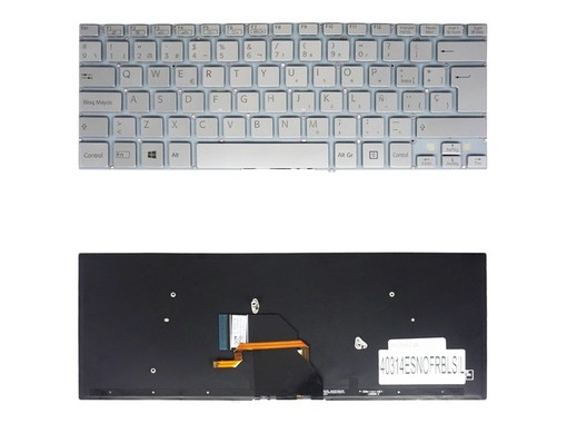 Spanische Tastatur 9Z.NADBQ.20F für Sony Vaio SVF14 Silber Hintergrundbeleuchtet