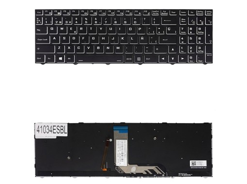 Spanish Keyboard for Clevo 6-80-N15Z0-01D-1 with backlight and frame