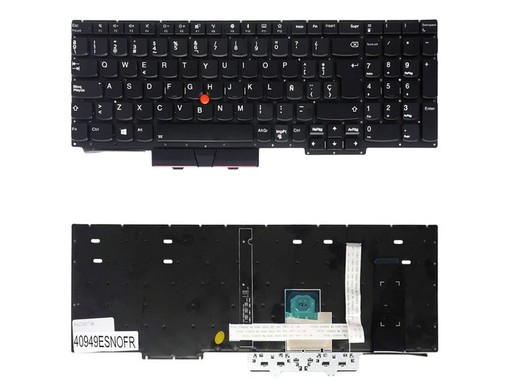 Clavier espagnol 5M10W64584 pour Lenovo ThinkPad E15 Gen 1 et Gen 2 sans cadre