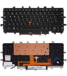 Spanish keyboard 01CE683 for Lenovo ThinkPad X1 Carbon 4th Gen (20FB, 20FC) with backlight and pointer.