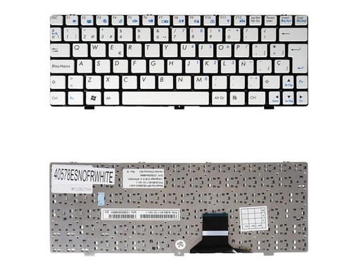 Clavier Espagnol Blanc MP-08J63US-4303W pour Turbo-X Clevo M1110 M1100