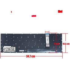 Teclado espanhol V195122AK2 para portátil MSI GE76 Raider e Leopard, retroiluminado e sem moldura.