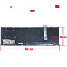 Teclado espanhol V195122AK2 para portátil MSI GE76 Raider e Leopard, retroiluminado e sem moldura.
