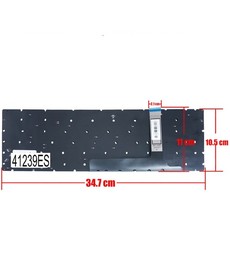 Teclado Espanhol V195122AK2 para portátil MSI GE76 Raider e Leopard, sem moldura