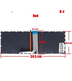 Clavier Espagnol V143422AK1 pour ordinateur portable MSI GS60 PX60 avec rétroéclairage rouge sans cadre.