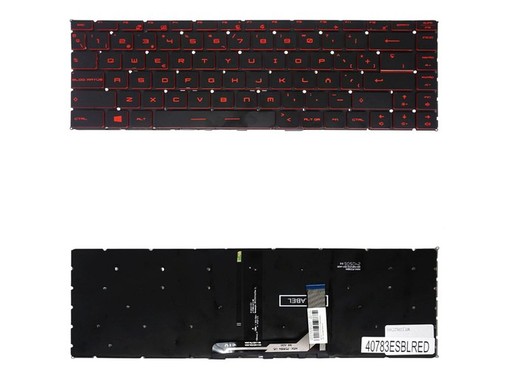 Teclado Espanhol NSK-FDDBN 1D para MSI GS65 8SE 8SF com retroiluminação vermelha