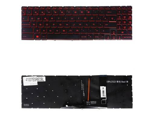 Spanish Keyboard NSK-FG1ABN for MSI Pulse GL66 GF66 GF76 Red Backlit
