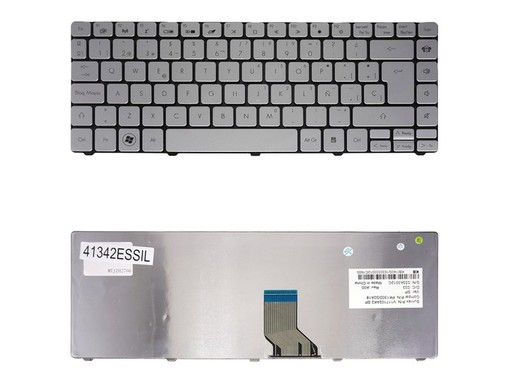 Clavier espagnol PK130DG2A18 pour Acer TravelMate 8481 et Gateway ID49 avec cadre argent