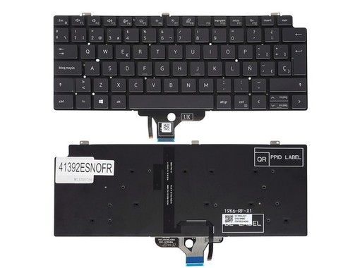 Teclado español 7VR7F para Dell Latitude 7310 2-in-1 retroiluminado sin marco