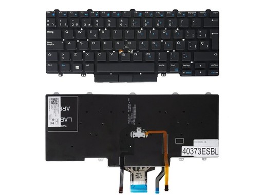 Spanische Tastatur 0D19TR für Dell Latitude E5450 E7450 mit Zeiger und Hintergrundbeleuchtung