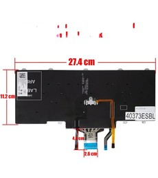 Teclado Espanhol 0D19TR para Dell Latitude E5450 E7450 com ponteiro e retroiluminação