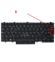 Teclado Español 0D19TR para Dell Latitude E5450 E7450 con puntero y retroiluminación