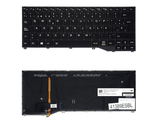 Teclado Espanhol para Fujitsu LifeBook U727 U728 U729 P727 P728 com referência CP724817-01