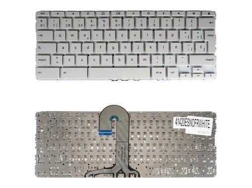 Spanische Tastatur 921809-001 für HP Chromebook x360 11-AE Weiß rahmenlos