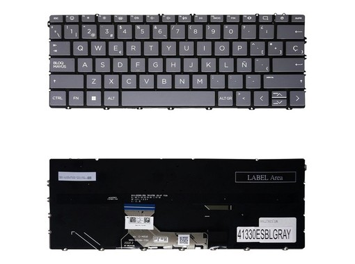 Clavier espagnol pour HP Envy Spectre x360 13-BF N15667-041 rétroéclairé sans cadre