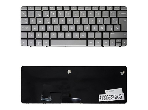 Clavier espagnol 615967-121 pour HP Mini 100 et 100e Education Edition, couleur grise sans cadre.