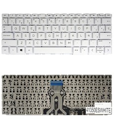 Spanish Keyboard 920401-001 for HP Pavilion x360 11-AD white frameless