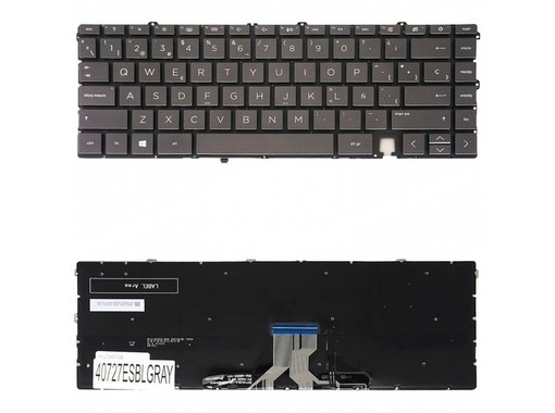 Clavier Espagnol pour HP Envy x360 13-AY avec numéro de pièce L94518-001, couleur grise et rétroéclairé