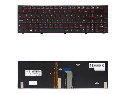 Clavier Espagnol 25205490 pour ordinateur portable Lenovo IdeaPad Y500 Y510P rétroéclairé avec cadre.