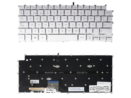 Teclado Espanhol Branco SN2882BU1 para LG Gram 13U70Q retroiluminado