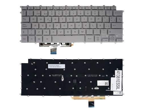 Teclado Espanhol para LG Gram 14Z90P AEW74230112T sem moldura e retroiluminado
