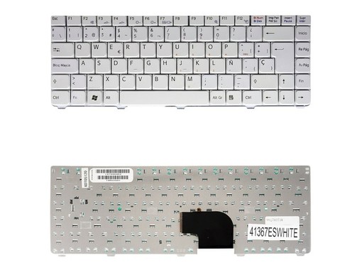 Clavier Espagnol pour Sony Vaio VGN-C Series 1-479-963-11 en couleur blanche