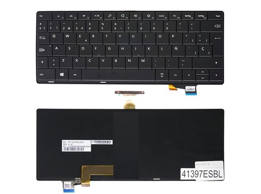Spanische Tastatur RD2-00080 für Microsoft Surface Pro 3 und Pro 4, hintergrundbeleuchtet