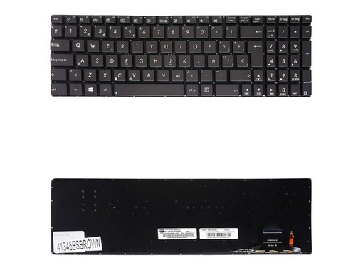 Spanische Tastatur für Asus ZenBook UX51VZ 9Z.N8BBU.H0S Braun rahmenlos