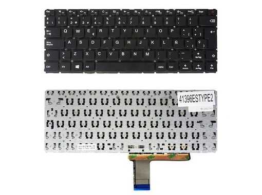 Clavier espagnol 5CB0L45737 pour Lenovo Ideapad 110-14IBR et 110-14AST avec bouton d'alimentation