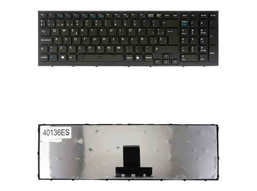 Spanische Tastatur 148793221 für Sony Vaio VPC-EB Serie Schwarz mit Rahmen