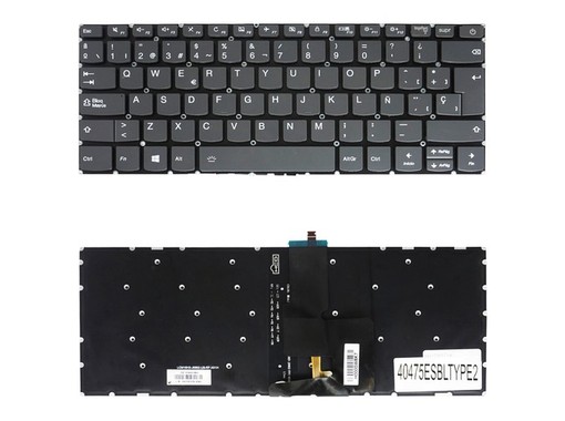 Clavier espagnol pour Lenovo IdeaPad 3-14ADA6 avec référence SN20M61460, couleur grise et rétroéclairé