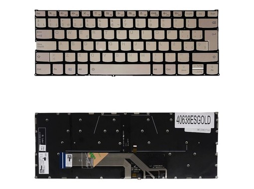 Teclado Espanhol para Lenovo ThinkBook 13S 14S com PN SN20Q40633 - Dourado e Retroiluminado