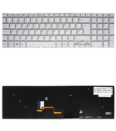 Teclado Espanhol Branco para Sony Vaio Fit SVF15 SVF152 com retroiluminação 9z.naebq.00s