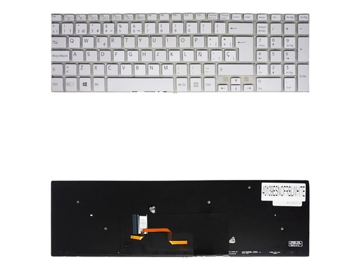 Teclado Español Blanco para Sony Vaio Fit SVF15 SVF152 con retroiluminación 9z.naebq.00s