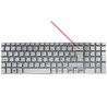 Teclado Espanhol 9Z.NAEBQ.11A para Sony Vaio Fit SVF15 SVF152 Prateado Sem Moldura