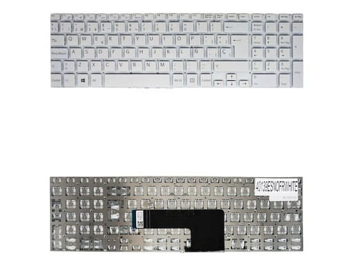 White Spanish Keyboard 40139ESNOFRWHITE for Sony Vaio Fit SVF15 SVF152