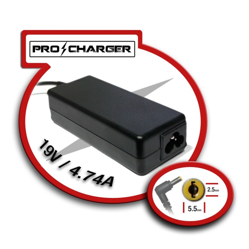 Carg. 19V/4.74A 5.5mm x 2.5mm 90w Pro Charger